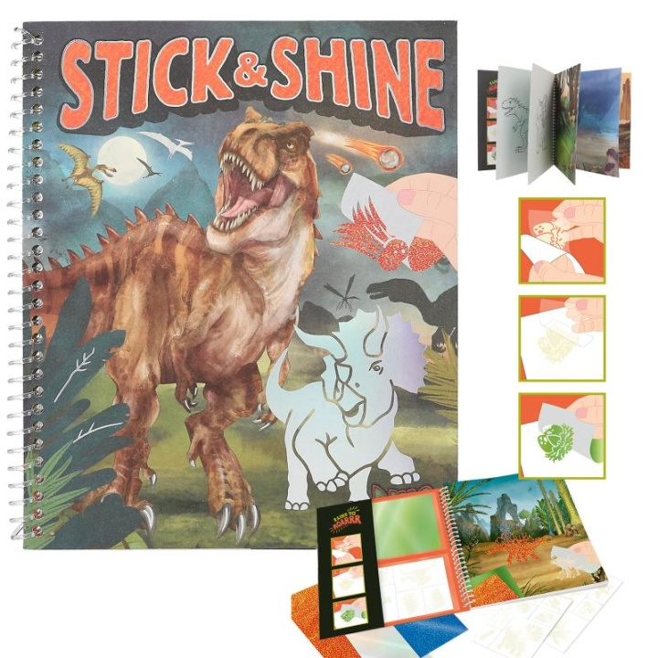 Dino World Kleurboek Stick & Shine ( 0412473 ) in de groep SPEELGOED, KINDER- & BABYPRODUCTEN / Speelgoed / Ambachten bij TP E-commerce Nordic AB (C90278)