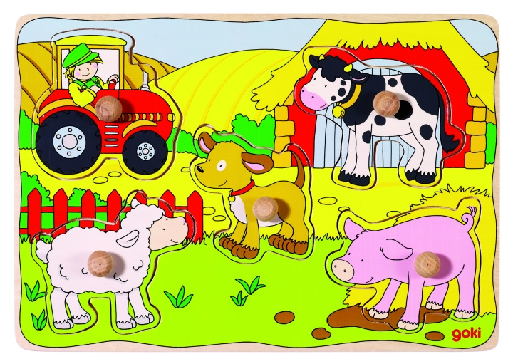 Goki Op de boerderij, til de puzzel op - (57589) in de groep SPEELGOED, KINDER- & BABYPRODUCTEN / Speelgoed / Kinderpuzzel bij TP E-commerce Nordic AB (C90319)