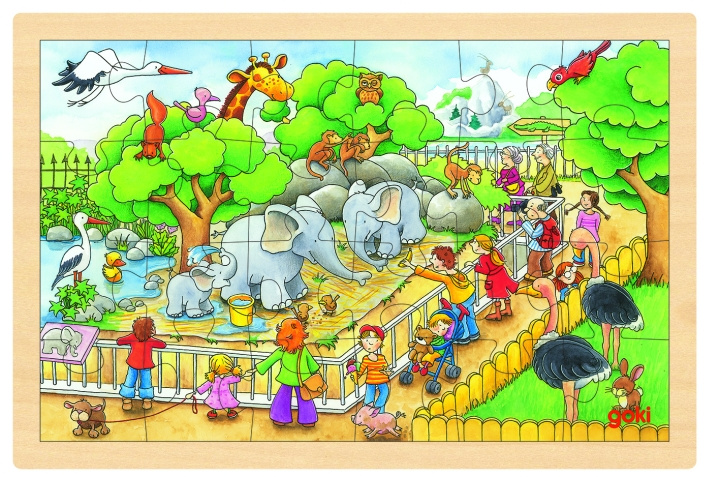 Goki Puzzel, bezoek aan de dierentuin - (57808) in de groep SPEELGOED, KINDER- & BABYPRODUCTEN / Speelgoed / Kinderpuzzel bij TP E-commerce Nordic AB (C90327)