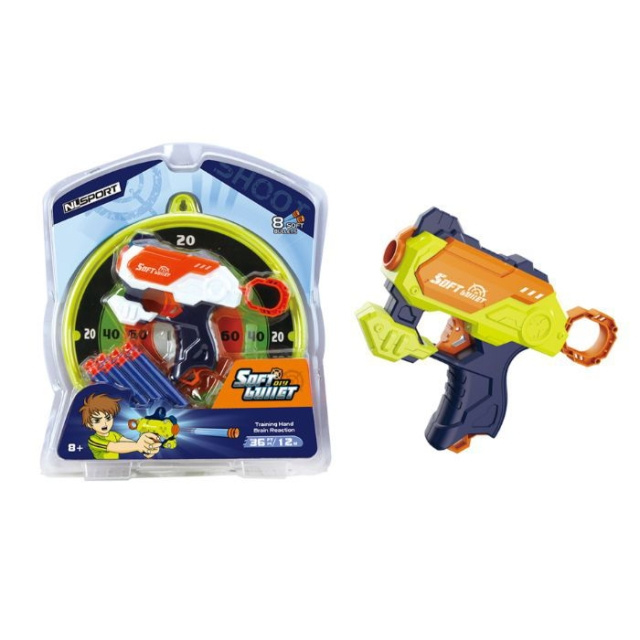 GA-Toys Dartpistool van zacht schuim - 18 cm met schietschijf in de groep SPEELGOED, KINDER- & BABYPRODUCTEN / Speelgoed / Actie spel bij TP E-commerce Nordic AB (C90578)