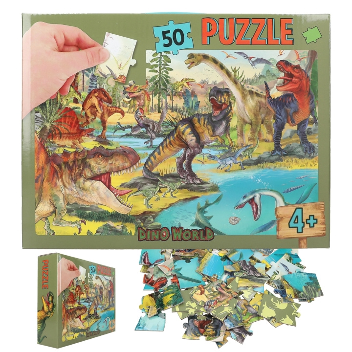 Dino World Puzzel 50 stuks ( 0413206 ) in de groep SPEELGOED, KINDER- & BABYPRODUCTEN / Speelgoed / Kinderpuzzel bij TP E-commerce Nordic AB (C90616)