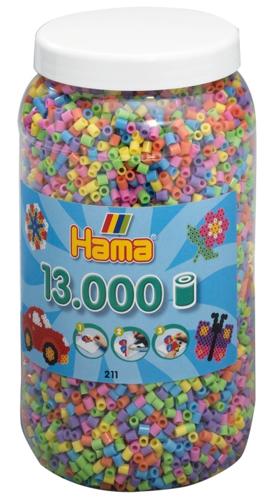 HAMA Beads Midi - Pastel Mix, 13.000 stuks (211-50) in de groep SPEELGOED, KINDER- & BABYPRODUCTEN / Speelgoed / Ambachten bij TP E-commerce Nordic AB (C90657)