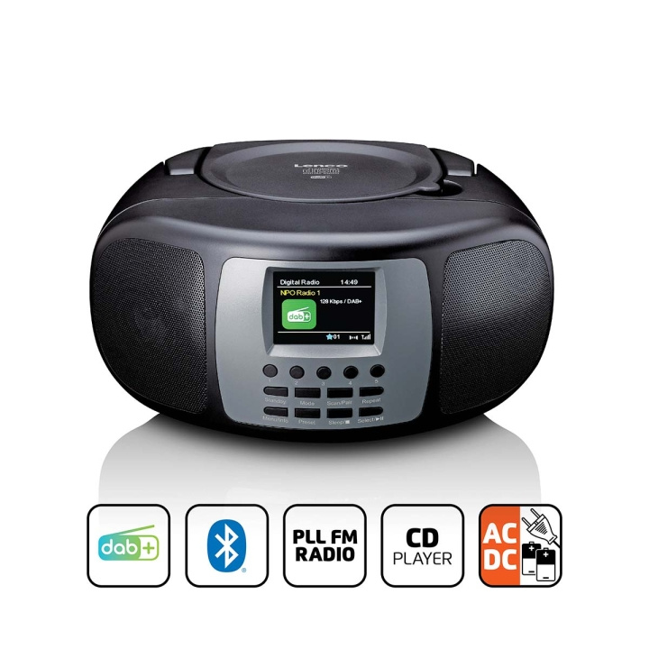 Lenco Draagbare DAB+/FM-radio met Bluetooth® CD-speler en groot LCD-kleurenscherm Zwart in de groep HOME ELECTRONICS / Audio & Beeld / Thuisbioscoop, Hifi en Draagbaar / Radio & Wekkers / Draadloze audiozender bij TP E-commerce Nordic AB (C90745)