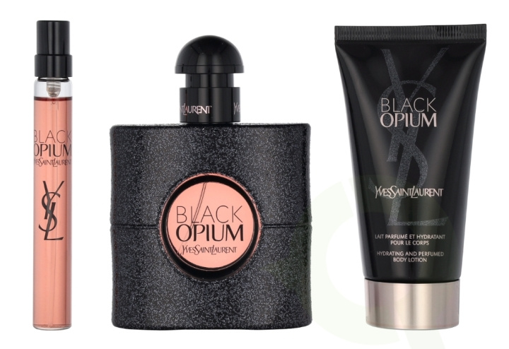 Yves Saint Laurent YSL Black Opium Giftset 110 ml Edp Spray 50ml/Body Lotion 50ml/Edp Spray 10ml in de groep BEAUTY & HEALTH / Cadeausets / Cadeausets voor haar bij TP E-commerce Nordic AB (C90859)