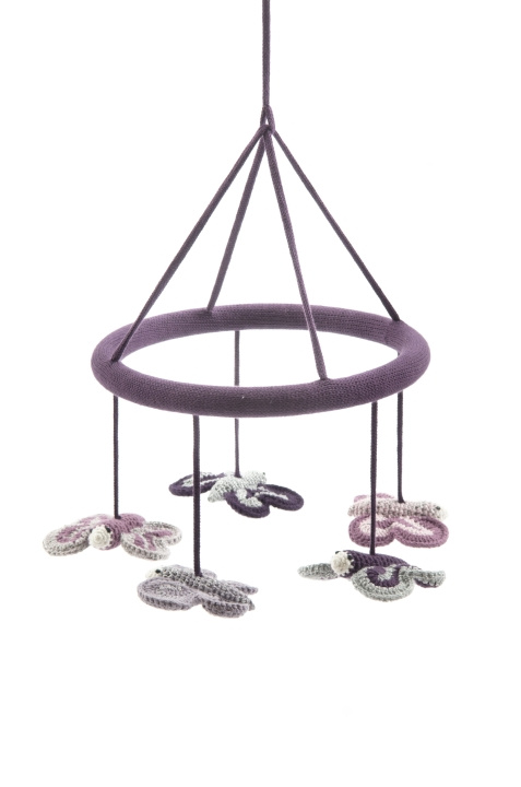 Smallstuff Hangmobiel Vlinders - Aubergine/zilver in de groep SPEELGOED, KINDER- & BABYPRODUCTEN / Babyspeelgoed / Activiteitenspeelgoed bij TP E-commerce Nordic AB (C91108)