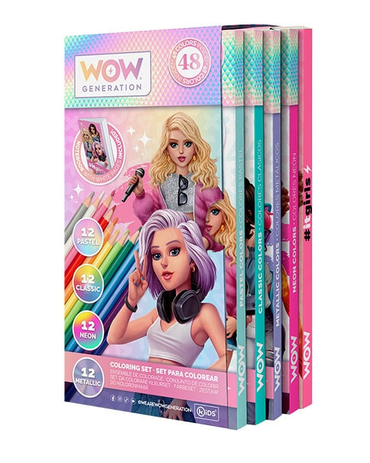 WOW Generation 48 Kleurpotloden met notitieboekje (WOW00044-053) in de groep SPEELGOED, KINDER- & BABYPRODUCTEN / Speelgoed / Tekenen & Tellen bij TP E-commerce Nordic AB (C91372)