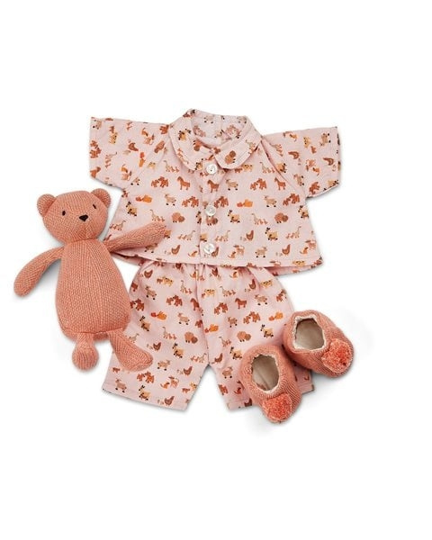 Smallstuff Poppenkleding, Boerderij pyjama met pantoffels/teddybeer in de groep SPEELGOED, KINDER- & BABYPRODUCTEN / Speelgoed / Docks & Accessoires bij TP E-commerce Nordic AB (C91410)