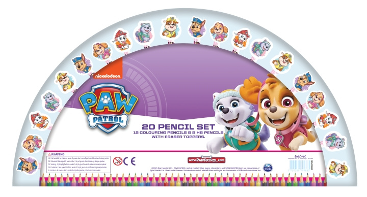 Paw Patrol Paw Patrol Kids Licensing - Roze 20 potlodenset - (045607053) in de groep SPEELGOED, KINDER- & BABYPRODUCTEN / Speelgoed / Tekenen & Tellen bij TP E-commerce Nordic AB (C91415)