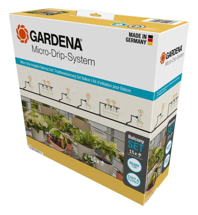 Gardena Micro-Drip-Irrigation Balkonset (15 planten) - 15 planten in de groep HUISHOUDEN & TUIN / Tuinproducten / Overige bij TP E-commerce Nordic AB (C91704)