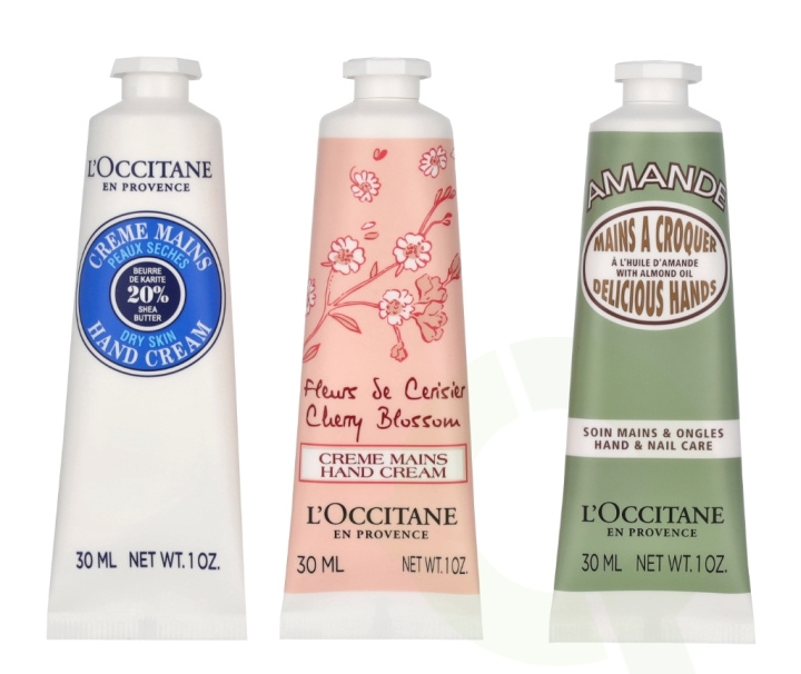 L\'Occitane Hand Cream Trio Set 90 ml 3x30ml - Shea/Cherry Blossom/Almond in de groep BEAUTY & HEALTH / Manicure/pedicure / Handcrèmes bij TP E-commerce Nordic AB (C91977)