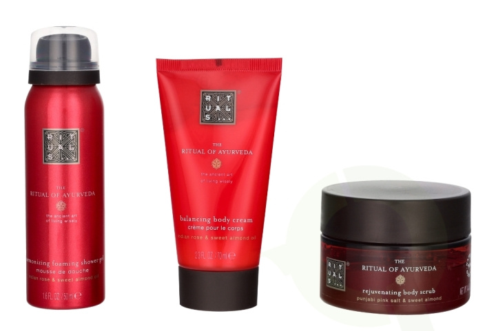 Rituals Trial Ayurveda Set 245 ml Body Scrub 125g/Body Cream 70ml/Foaming Shower Gel 50ml in de groep BEAUTY & HEALTH / Cadeausets / Cadeausets voor haar bij TP E-commerce Nordic AB (C91989)