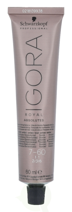 Schwarzkopf Igora Royal Absolutes Permanent Color Creme 60 ml 7-60 in de groep BEAUTY & HEALTH / Haar & Styling / Haarverzorging / Haarverf / Haarverf & Kleurbommen bij TP E-commerce Nordic AB (C92224)