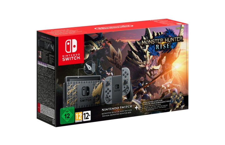 Nintendo Switch Console (Monster Hunter Rise Bundel) in de groep HOME ELECTRONICS / Spelconsoles en accessoires / Nintendo Switch / Consoles bij TP E-commerce Nordic AB (C92456)