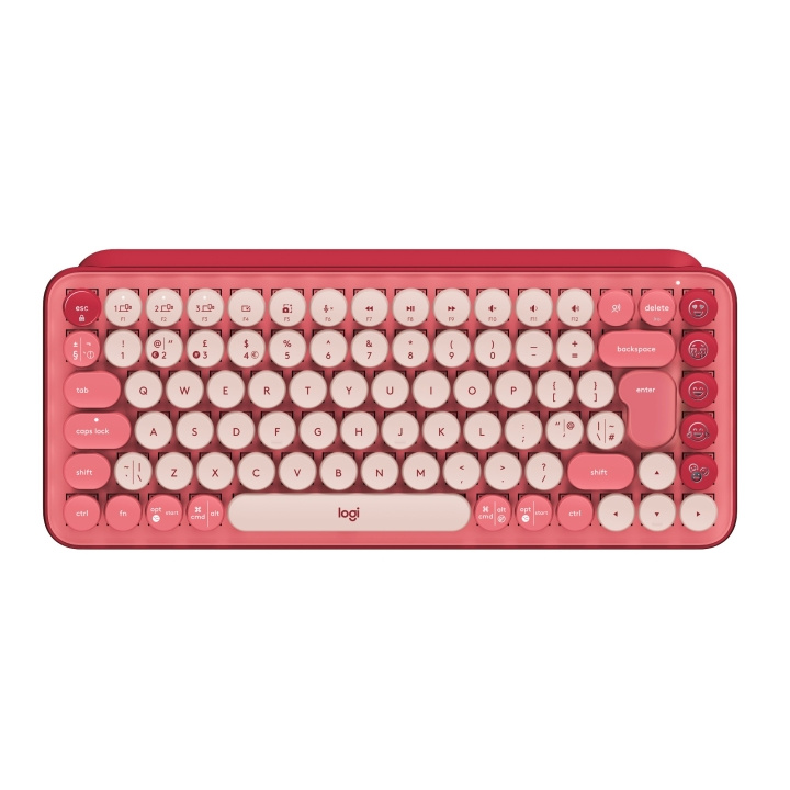 Logitech POP Keys Draadloos Toetsenbord, Heartbraker Rose (Scandinavisch) in de groep COMPUTERS & RANDAPPARATUUR / Muizen en toetsenborden / Toetsenborden / Draadloos bij TP E-commerce Nordic AB (C92505)