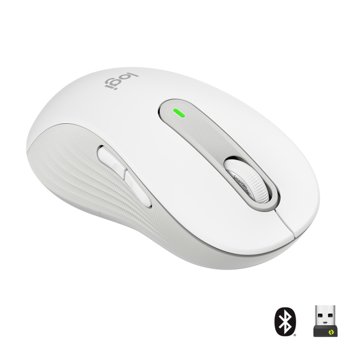 Logitech M650 Signature - Grote draadloze muis - Wit ( Linkshandig ) in de groep COMPUTERS & RANDAPPARATUUR / Muizen en toetsenborden / Muizen / Draadloos bij TP E-commerce Nordic AB (C92516)