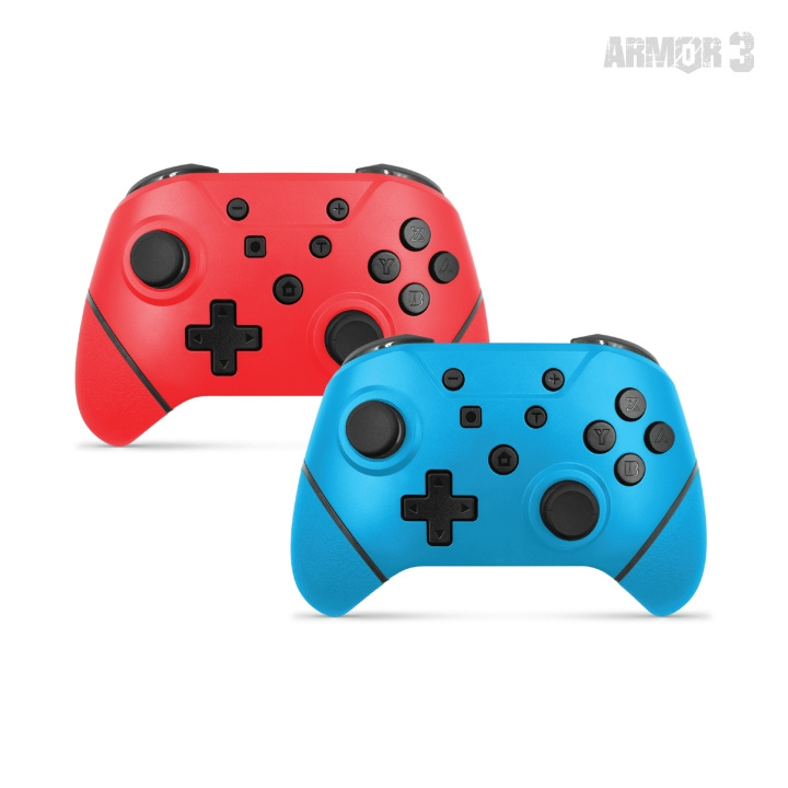 Hyperkin Nuchamp Draadloze Controller - Switch/Oled (2in1 Pack) (Zwart, Rood) in de groep HOME ELECTRONICS / Spelconsoles en accessoires / Nintendo Switch / Accessoires bij TP E-commerce Nordic AB (C93084)