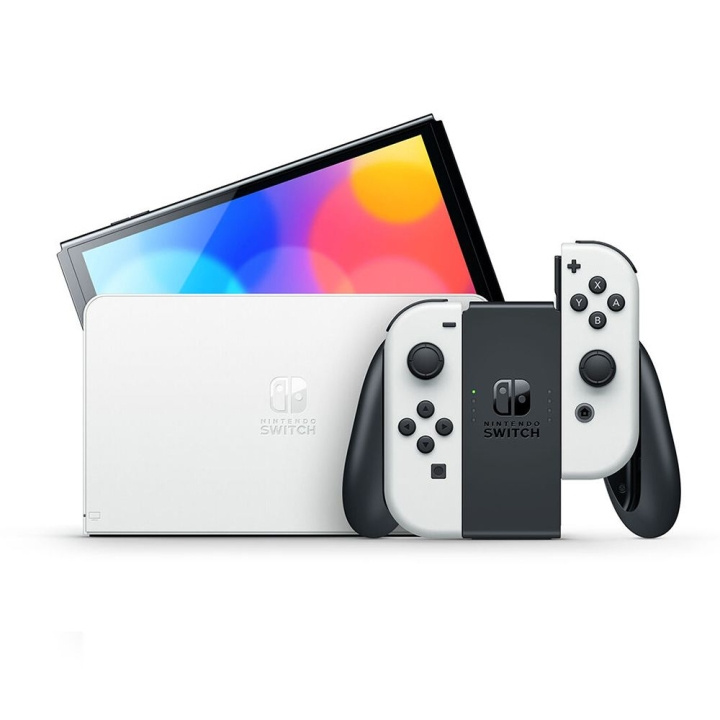 Nintendo Switch OLED-console met Joy-Con Zwart & Wit in de groep HOME ELECTRONICS / Spelconsoles en accessoires / Nintendo Switch / Consoles bij TP E-commerce Nordic AB (C93246)