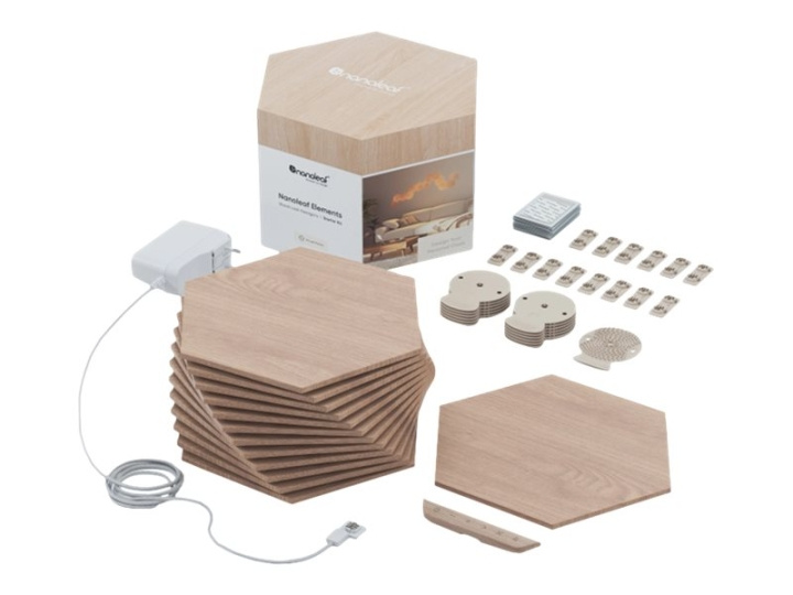 Nanoleaf Elements - Houtlook Hexagons Starter Kit- 13 Panelen in de groep HUISHOUDEN & TUIN / Smart home / Slimme huissystemen bij TP E-commerce Nordic AB (C93426)