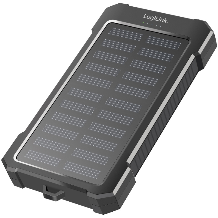 LogiLink Solcells-Powerbank 10.000mAh 2xUSB-A + USB-C in/ut 12W in de groep SMARTPHONE & TABLETS / Opladers & Kabels / Powerbanks bij TP E-commerce Nordic AB (C93485)