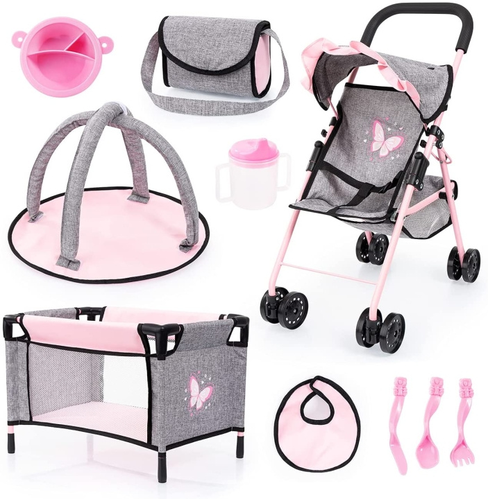 Bayer Buggyset met vlinders (21533AB) in de groep SPEELGOED, KINDER- & BABYPRODUCTEN / Speelgoed / Docks & Accessoires bij TP E-commerce Nordic AB (C93651)