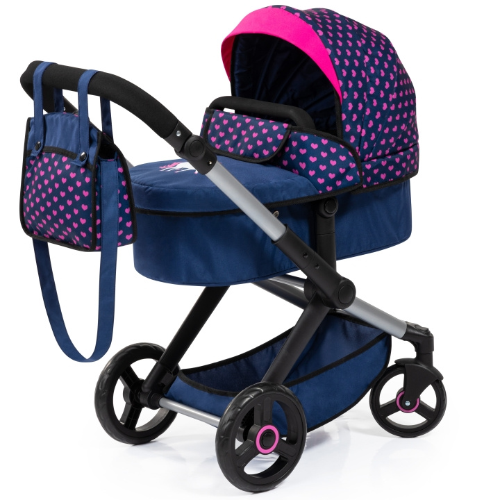 Bayer Poppenwagen Xeo - Blauw met hartjes (17054AA) in de groep SPEELGOED, KINDER- & BABYPRODUCTEN / Speelgoed / Docks & Accessoires bij TP E-commerce Nordic AB (C93976)