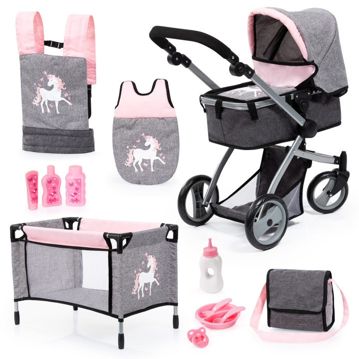 Bayer Poppenwagen Speelset - Rosa / Grijs (18333AC) in de groep SPEELGOED, KINDER- & BABYPRODUCTEN / Speelgoed / Docks & Accessoires bij TP E-commerce Nordic AB (C93977)