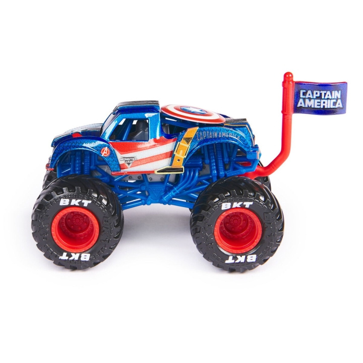 Monster Jam 1:64 Marvel Single-Kapitein Amerika (6071333) in de groep SPEELGOED, KINDER- & BABYPRODUCTEN / Speelgoed / Speelgoedauto\'s bij TP E-commerce Nordic AB (C94213)