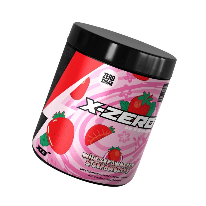 X-GAMER Energidryckspulver X-Zero 160 gram Wild Strawberry & Strawberry in de groep COMPUTERS & RANDAPPARATUUR / GAMING / Energiedrankjes voor gamers bij TP E-commerce Nordic AB (C94705)