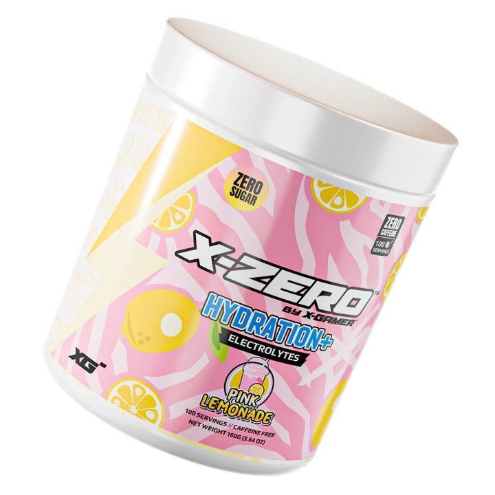 X-GAMER Energidryckspulver X-Zero Hydration+ 160 gram Pink Lemonade in de groep COMPUTERS & RANDAPPARATUUR / GAMING / Energiedrankjes voor gamers bij TP E-commerce Nordic AB (C94710)