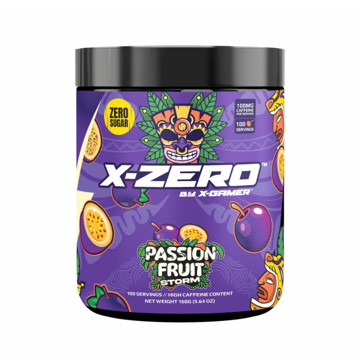 X-GAMER Energidryckspulver X-Zero 160 gram Passion Fruit in de groep COMPUTERS & RANDAPPARATUUR / GAMING / Energiedrankjes voor gamers bij TP E-commerce Nordic AB (C94712)