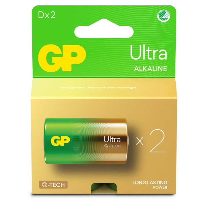 GP Batteri Ultra Alkaline D LR20 2-Pack in de groep HOME ELECTRONICS / Batterijen & Opladers / Batterijen / Overigen bij TP E-commerce Nordic AB (C94745)