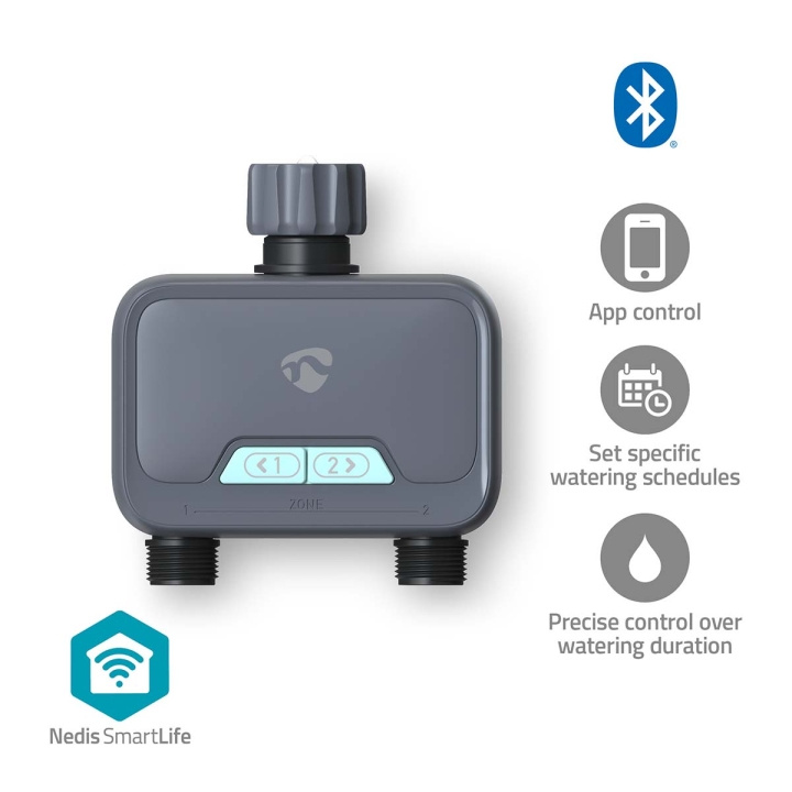 Nedis SmartLife Water Control | Bluetooth® | Batterij Gevoed | IP54 | Maximale waterdruk: 8 Bar | Android™ / IOS in de groep HUISHOUDEN & TUIN / Tuinproducten / Tuingereedschap bij TP E-commerce Nordic AB (C94829)