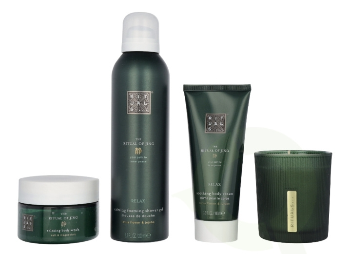 Rituals Jing Set 565 ml Body Cream 100ml/Scented Candle 140ml/Body Scrub 125ml/Foaming Shower Gel 200ml in de groep BEAUTY & HEALTH / Cadeausets / Cadeausets voor haar bij TP E-commerce Nordic AB (C94964)