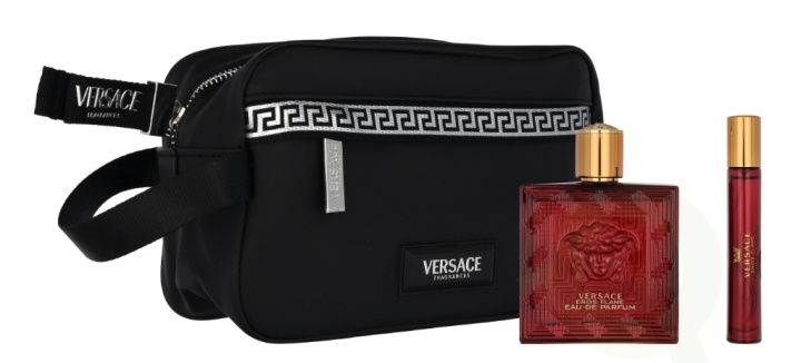 Versace Eros Flame Giftset 110 ml Edp spray 100ml/Travel Spray 10/Bag in de groep BEAUTY & HEALTH / Cadeausets / Cadeausets voor hem bij TP E-commerce Nordic AB (C95012)