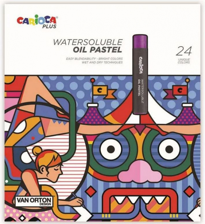 CARIOCA Plus - Wateroplosbare oliepastels, 24 st. (809315) in de groep SPORT, VRIJE TIJD & HOBBY / Hobby / Schilderen & tekenen / Pennen, kleurpotloden en inkt bij TP E-commerce Nordic AB (C95376)