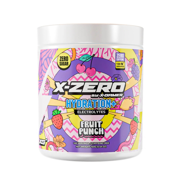 X-GAMER Energidryckspulver X-Zero Hydration+ 160 gram Fruit Punch in de groep COMPUTERS & RANDAPPARATUUR / GAMING / Energiedrankjes voor gamers bij TP E-commerce Nordic AB (C95414)