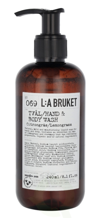 La Bruket L:A Bruket Body Wash 240 ml No.069 Lemongrass in de groep BEAUTY & HEALTH / Huidsverzorging / Lichaamsverzorging / Bad- en douchegels bij TP E-commerce Nordic AB (C95549)