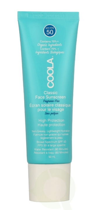 Coola Classic Sunscreen Face Moisturizer SPF50 50 ml Fragrance-Free in de groep BEAUTY & HEALTH / Huidsverzorging / Zonnebank / Zonnebescherming bij TP E-commerce Nordic AB (C95660)