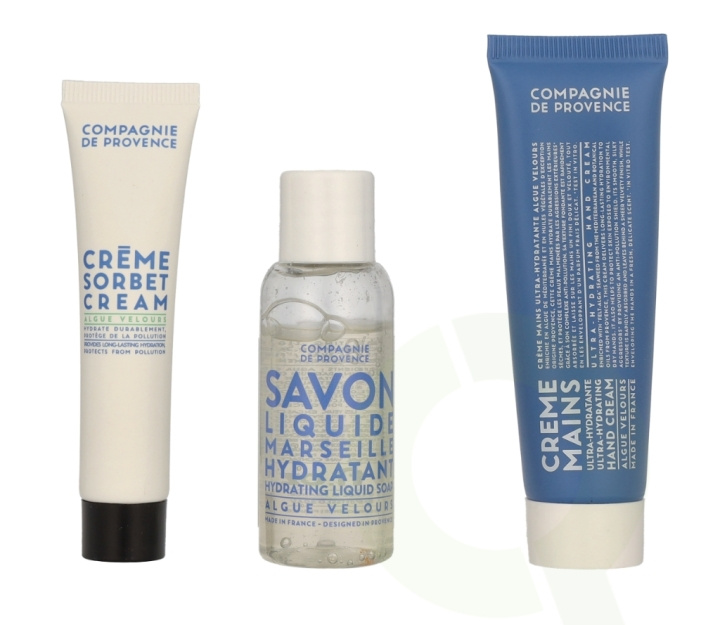 Compagnie De Provence Velvet Seaweed Discovery Kit 75 ml Marseille Liquid Soap 30ml/Hand Cream 30ml/Sorbet Cream 15ml in de groep BEAUTY & HEALTH / Manicure/pedicure / Handcrèmes bij TP E-commerce Nordic AB (C95685)