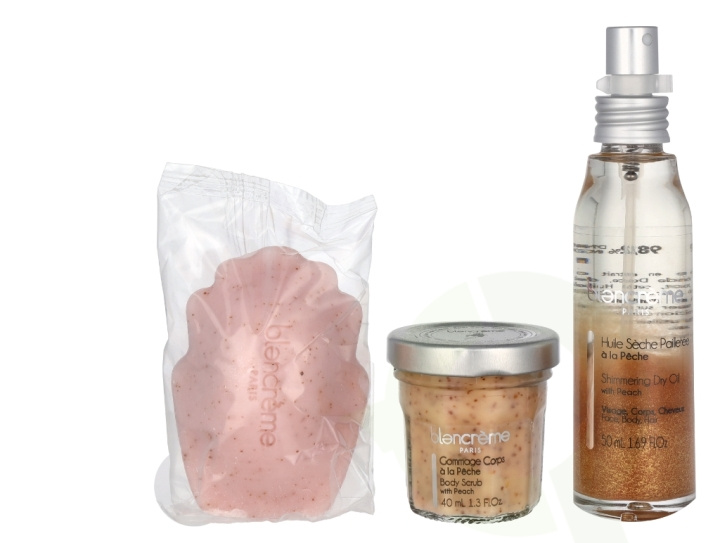 Blancreme Season Essentials Set - Peach & Apricot 160 ml Dry Oil 50ml/Soap 70gr/Body Scrub 40ml in de groep BEAUTY & HEALTH / Cadeausets / Cadeausets voor haar bij TP E-commerce Nordic AB (C95739)