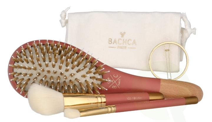 Bachca Paris The Essentials Hair Terracotta Set 5 piece 1x Large Boar & Nylon Hair Brush/1x Blush Brush/1x Contour Shader Brush/ 1x Round Clip/1x Cotton Pouch in de groep BEAUTY & HEALTH / Cadeausets / Cadeausets voor haar bij TP E-commerce Nordic AB (C95748)