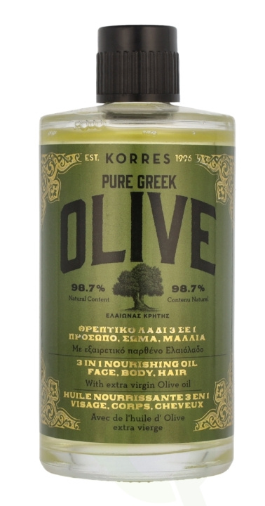 Korres Pure Greek Olive 3 In 1 Nourishing Oil 100 ml Face Body Hair in de groep BEAUTY & HEALTH / Huidsverzorging / Lichaamsverzorging / Lichaamsolie bij TP E-commerce Nordic AB (C95755)