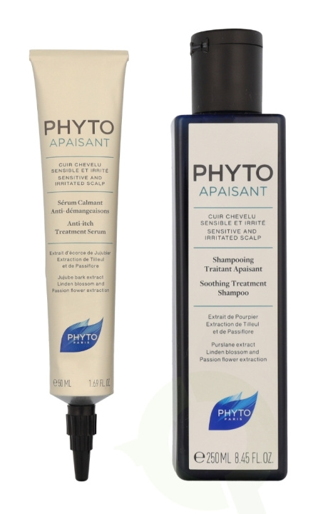 Phyto Phytoapaisant Treatment Kit 300 ml Soothing Shampoo 250ml/Soothing Serum 50ml in de groep BEAUTY & HEALTH / Haar & Styling / Haarverzorging / Shampoo bij TP E-commerce Nordic AB (C95777)