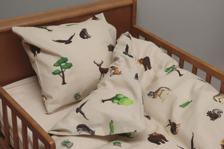 By Mats - Beddengoed Baby maat 70 x 100 cm - Forrest Animal (MAT134) in de groep SPEELGOED, KINDER- & BABYPRODUCTEN / Kindertextiel / Beddengoed / Bedsets voor kinderwagens bij TP E-commerce Nordic AB (C97356)