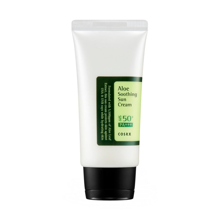 COSRX Aloe Kalmerende Zonnecrème SPF50+ PA+++ 50 ml in de groep BEAUTY & HEALTH / Huidsverzorging / Zonnebank / Zonnebescherming bij TP E-commerce Nordic AB (C97385)