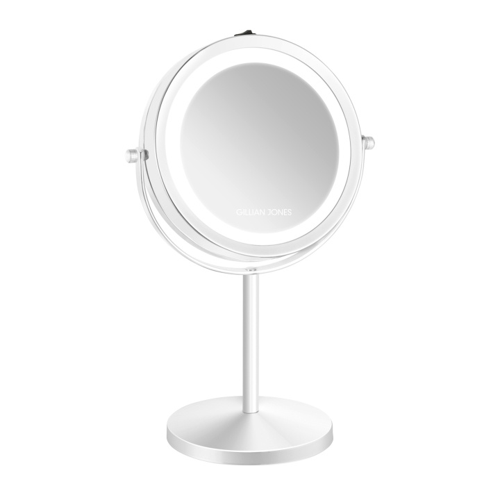 Gillian Jones Tafelspiegel met LED-verlichting & x10 vergroting - Wit - 17,5 cm diameter, 32 cm hoogte in de groep BEAUTY & HEALTH / Makeup / Make-up spiegel bij TP E-commerce Nordic AB (C97717)