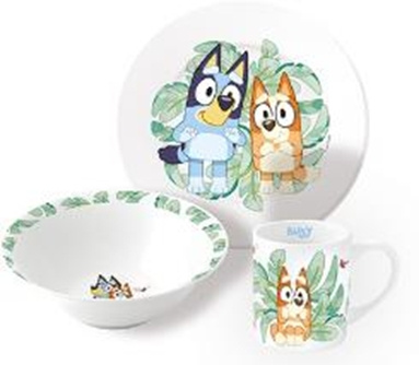 Bluey Stor - 3-Delige Keramische Geschenkset - Bluey (88055) in de groep SPEELGOED, KINDER- & BABYPRODUCTEN / Eten & Drinken / Kinderservies bij TP E-commerce Nordic AB (C97863)