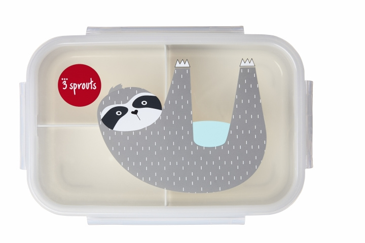 3 Sprouts Bentobox met 3 compartimenten - Grijze luiaard in de groep SPEELGOED, KINDER- & BABYPRODUCTEN / Eten & Drinken / Kinderservies bij TP E-commerce Nordic AB (C97892)