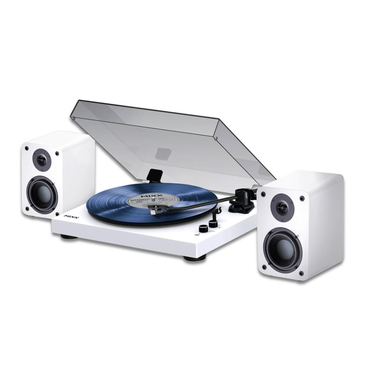 MIXX Skivspelare Vinyl Inkl Högtalare System 5 Stereo Vit in de groep HOME ELECTRONICS / Audio & Beeld / Thuisbioscoop, Hifi en Draagbaar / Compacte stereo- en platenspelers bij TP E-commerce Nordic AB (C99547)