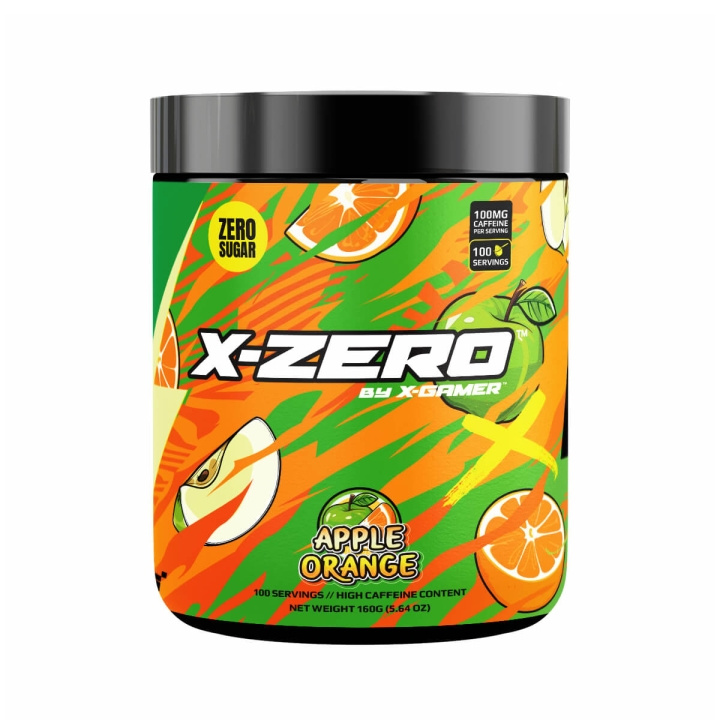 X-GAMER Energidryckspulver X-Zero 160 gram Apple Orange in de groep COMPUTERS & RANDAPPARATUUR / GAMING / Energiedrankjes voor gamers bij TP E-commerce Nordic AB (C99552)